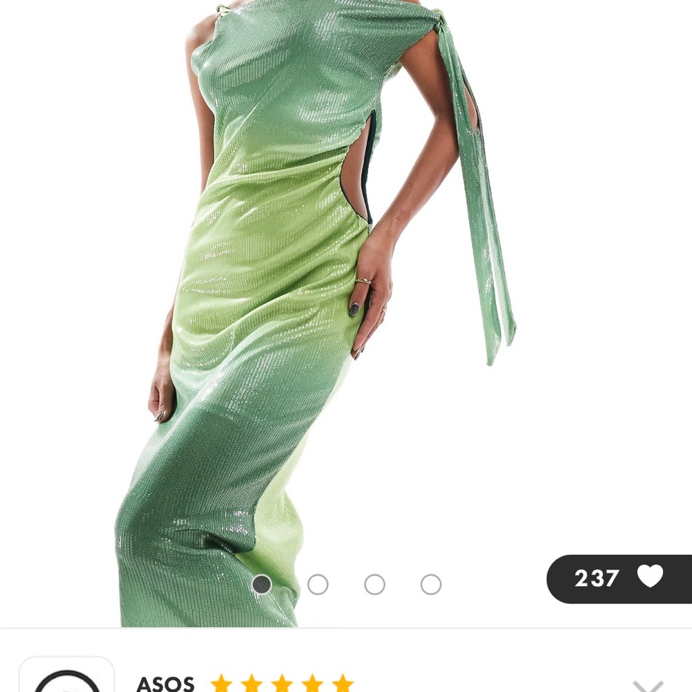 ASOS Green One-Shoulder Dress